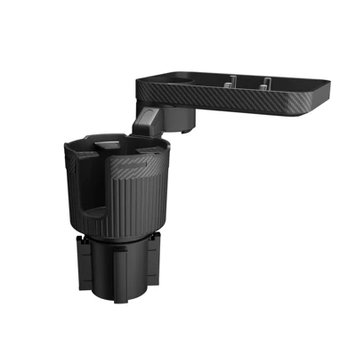 Upgraded New Car Cup Holder, Storage and Organizer Car Drink Holder, Multifunctional Car Cup Holder with High Base (Car cup holder/beverage holder) - ac-2392ahigh-base-black-car-cup-holder-with-square-tray-organizer