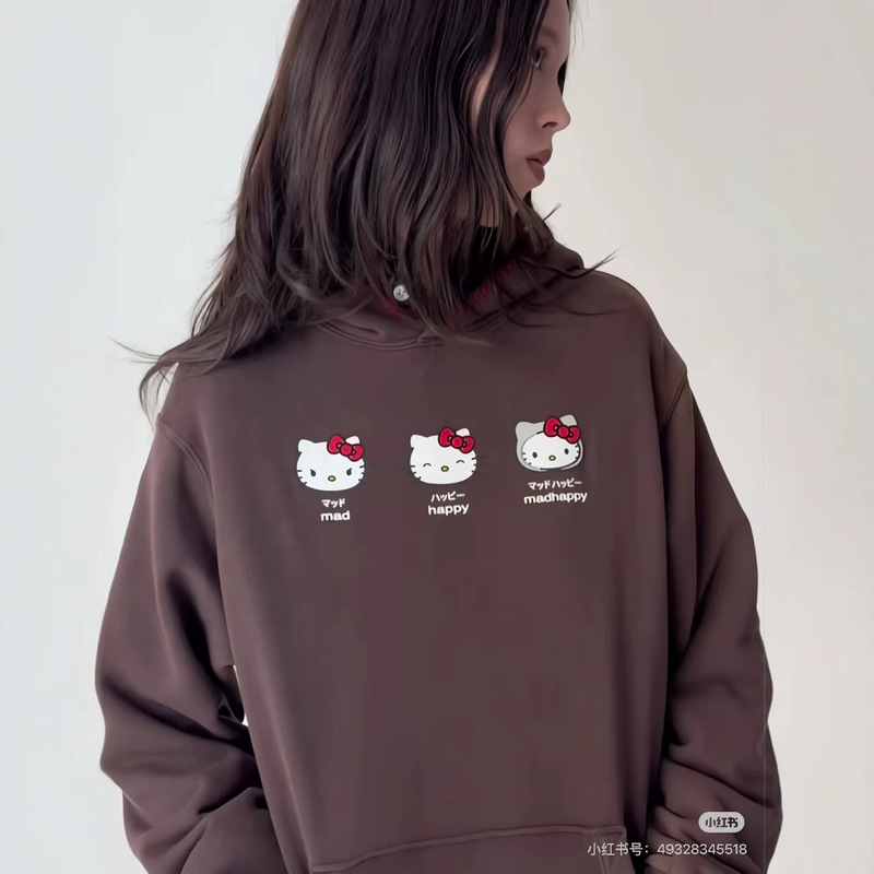 Hello Kitty collaboration, soft hooded sweatshirt, same style as Lisa's