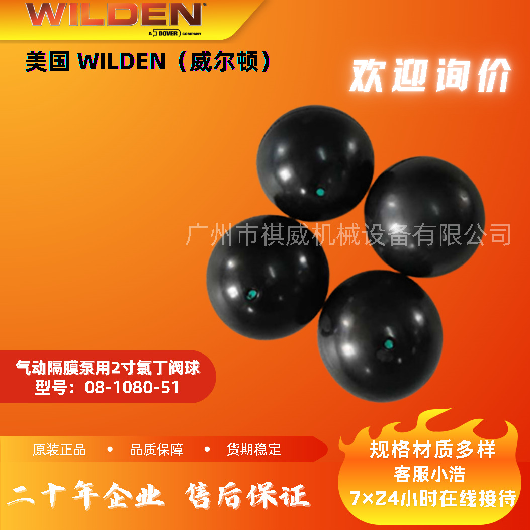 美国威尔顿WILDEN配件 2寸氯丁阀球08-1080-51