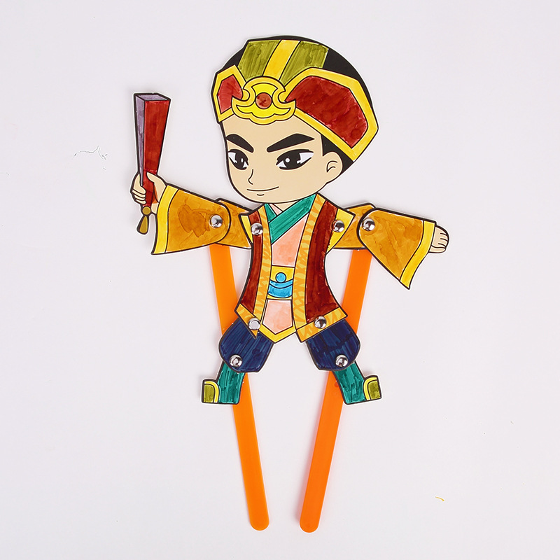 Juego de sombras Diy hecho a mano Viaje al oeste Personajes Puzzle para niños Paquete de material de pintura Jardín de infantes Juguetes de ensamblaje creativo