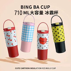 新款冰霸杯316不锈钢保温杯高颜值便携手提车载吸管杯双饮汽车杯