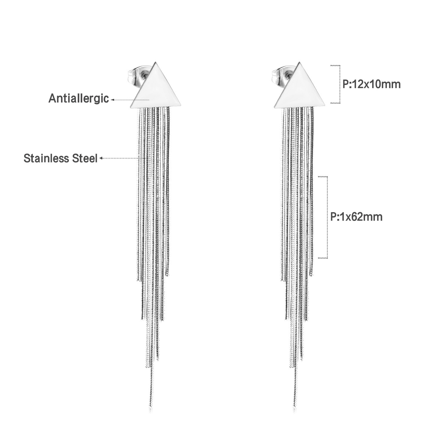 13g Weight Drop Earrings Classification 1 Pair Quantity Daily Occasion Stainless Steel Material Rhombus Pattern Women'S Gender Plating Design Fashion Style Fashion Rhombus Stainless Steel Plating Drop Earrings 1 Pair 1