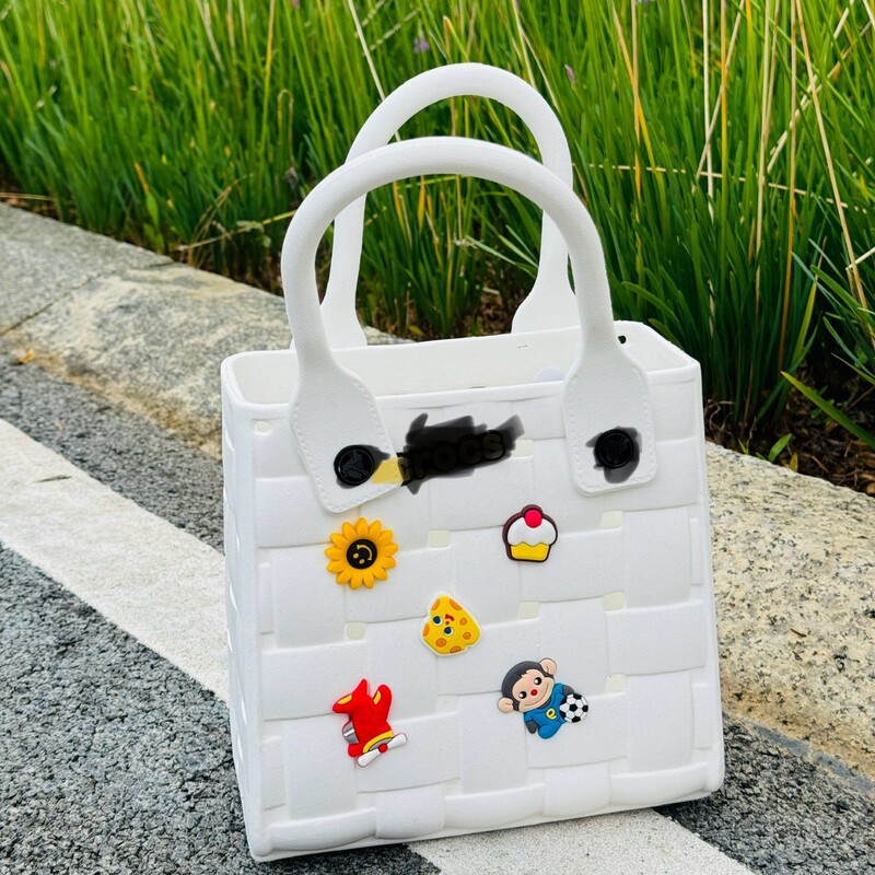 Cross-Border Popular Eva Beach Bag Can Hold Shoulder Straps, Candy Colors, Waterproof and Easy to Clean, Can Be Paired with DIY Woven Handbags