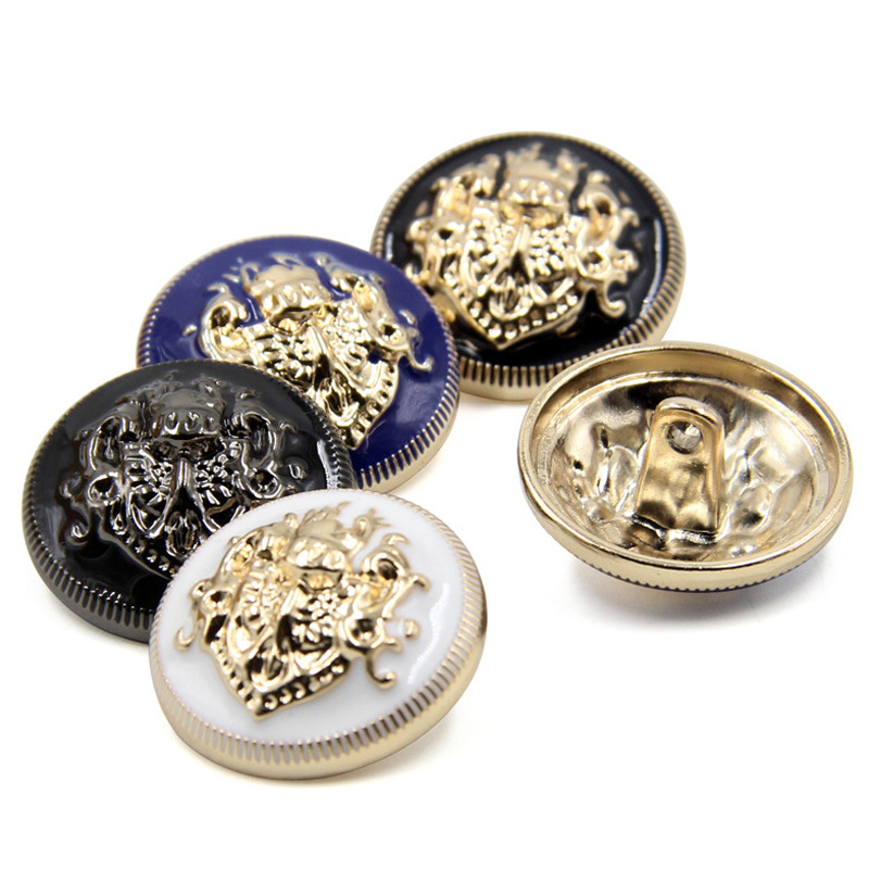 Golden Double Lion Button British Style Metal Wind Sweater Shirt Men's Clothes Women's Suit Coat Button