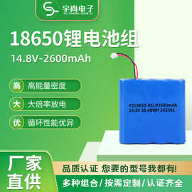 18650锂电池组4S1P14.8V2600mAh扫地机器人吸尘器呼吸机健身器材