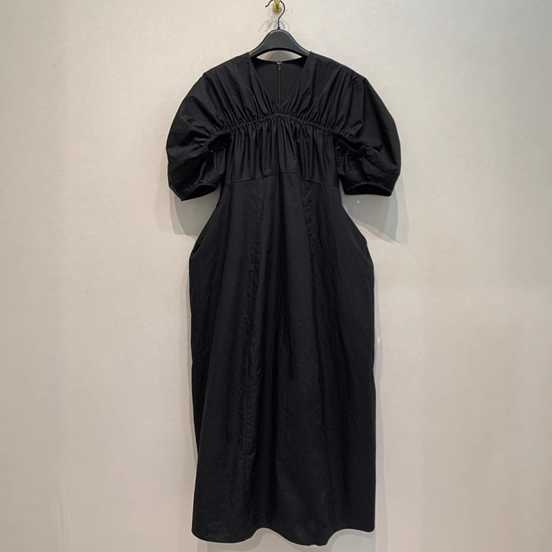 Qianghe Spring and Summer New Style Japanese Style Simple Silhouette Designer Atmosphere Fashionable Dress Loose Slimming Look Long Skirt