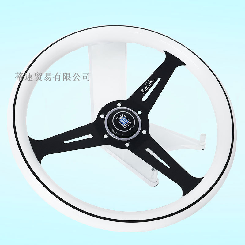 Cross-Border Hot-Selling Nd Universal 14-Inch 350mm White Abs Steering Wheel, Racing Steering Wheel with 74mm Hole Spacing