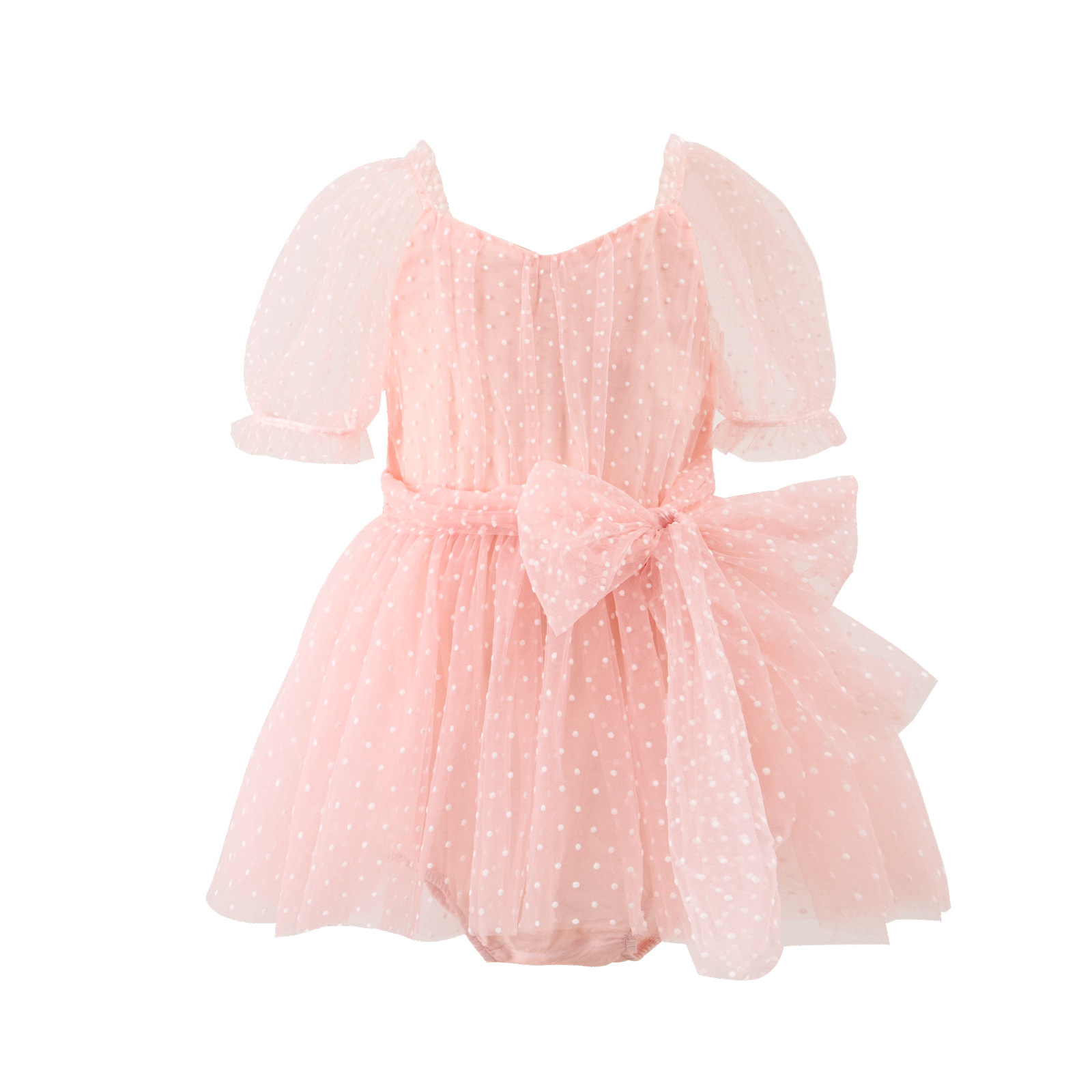 106059819@qq.com Mädchen-Strampler mit Puffärmeln, Sommer 2026, bestickt, Prinzessinnen-Design, Baby-Partykleid für Einjährige_voghion.com