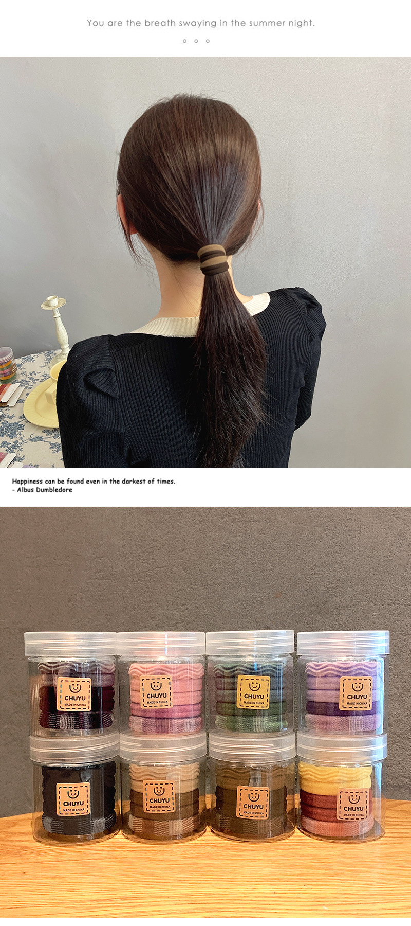 Simple Style Solid Color Cloth Hair Tie 1 Set display picture 2