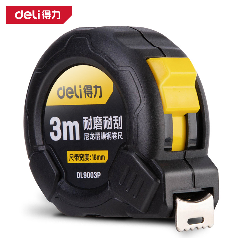 DL9005P 10P cinta de acero recubierto de nylon 10M ensanchada y gruesa regla de caja de desgaste doméstica de alta precisión