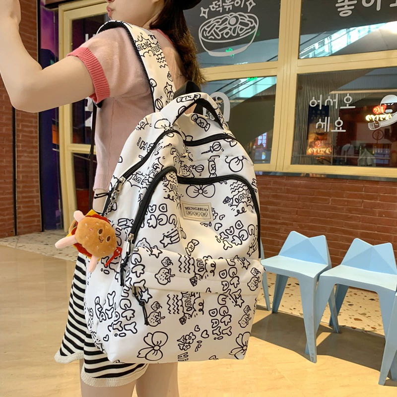 School bag, brand capacious backpack, with little bears, 2023