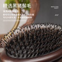 廠家直供新款櫸木豬鬃毛按摩護髮氣墊梳尼龍齒順發不打結氣囊梳子