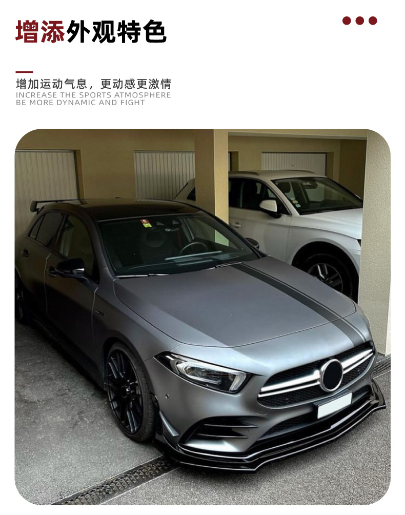 Applicable to Mercedes-Benz A- Class W177 2019-2022 A180 A200 A35 AMG front lip front shovel exterior modification