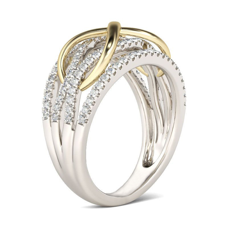 Stapelbare Herrenringe, grenzüberschreitend, aus umweltfreundlichem Material, zweifarbig, exquisites Linien-Wickeldesign, 8-förmiger Zeigefingerring, Internet_voghion.com