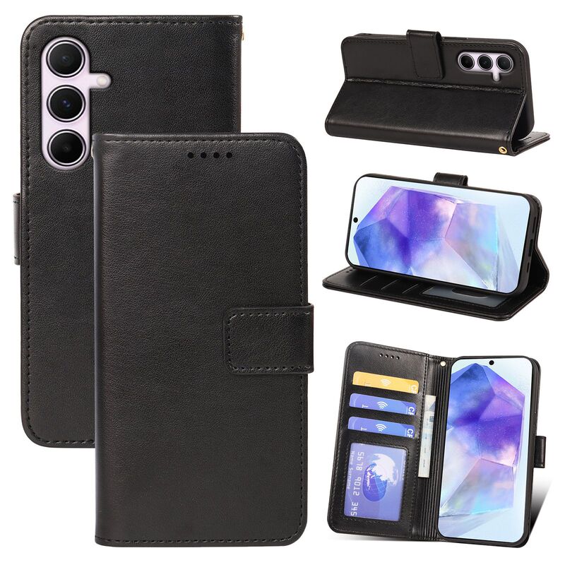 Suitable for Samsung A27 5g Mobile Phone Leather Case A55 Crazy Horse Pattern Photo Frame B Style A08 Flip Cover with Stand Card Holder A18