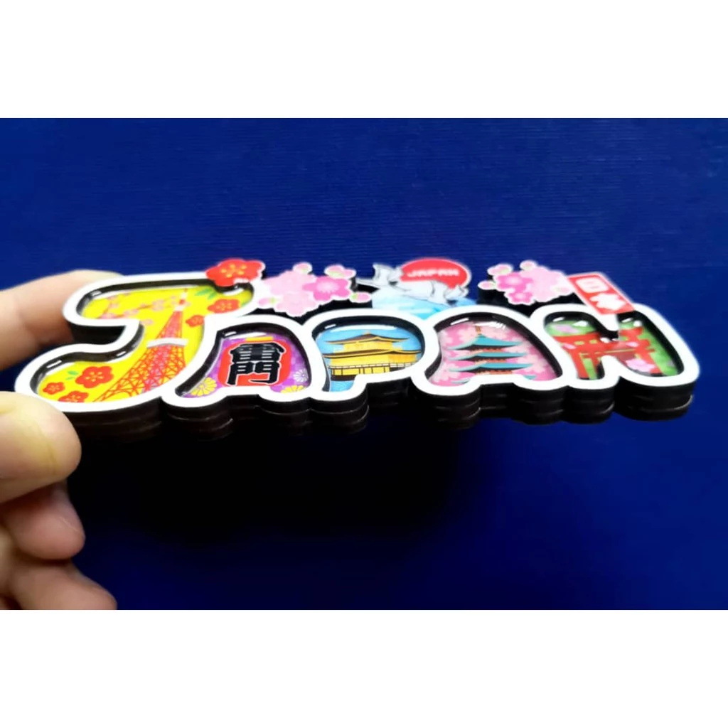 高品质日本旅游冰箱贴多层立体铝箔纸透明水晶来图设计生产