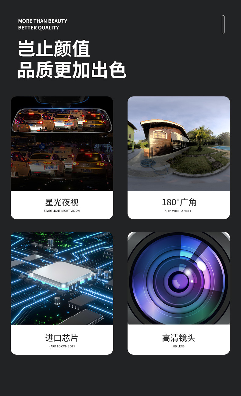 Vehicle-mounted infrared waterproof hemispherical camera 180 ° Ultra wide angle IP69K waterproof camera metal material 12V
