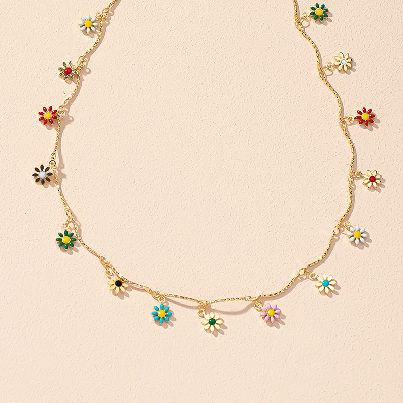 wholesale jewelry retro flower pendant necklace nihaojewelry