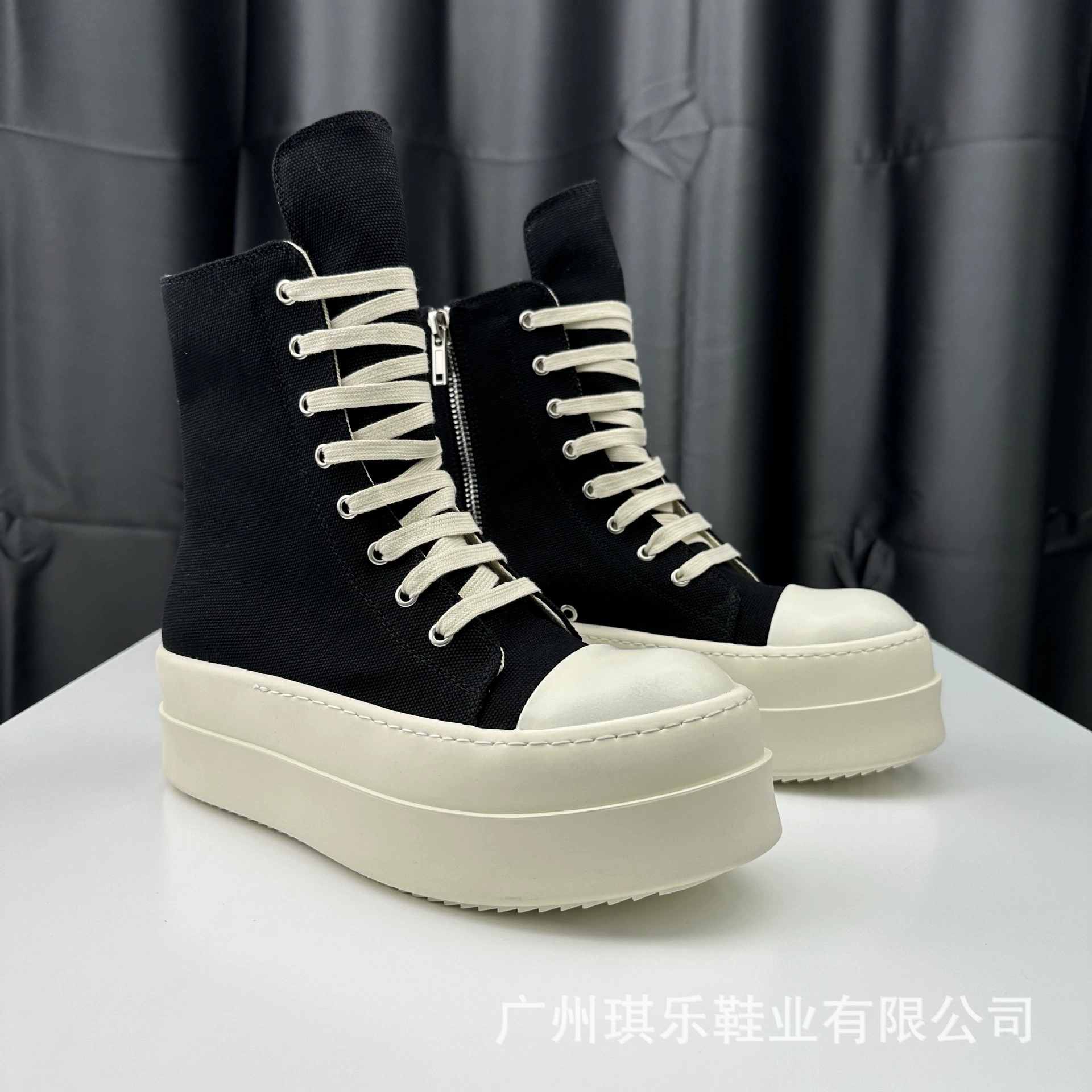 Ro туфли на холсте с толстой подошвы темная классическая высокая улица