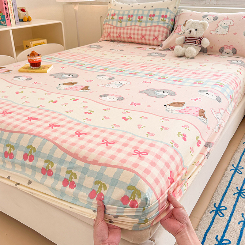 2025 nueva sábana de algodón pequeña fresca funda protectora de colchón de algodón de una sola pieza cubierta de cama para niños dormitorio 2025 nueva