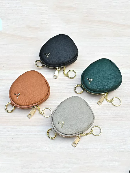 Key case women's genuine leather coin bag mini coin purse all-match small card holder storage zipper small wallet new soft