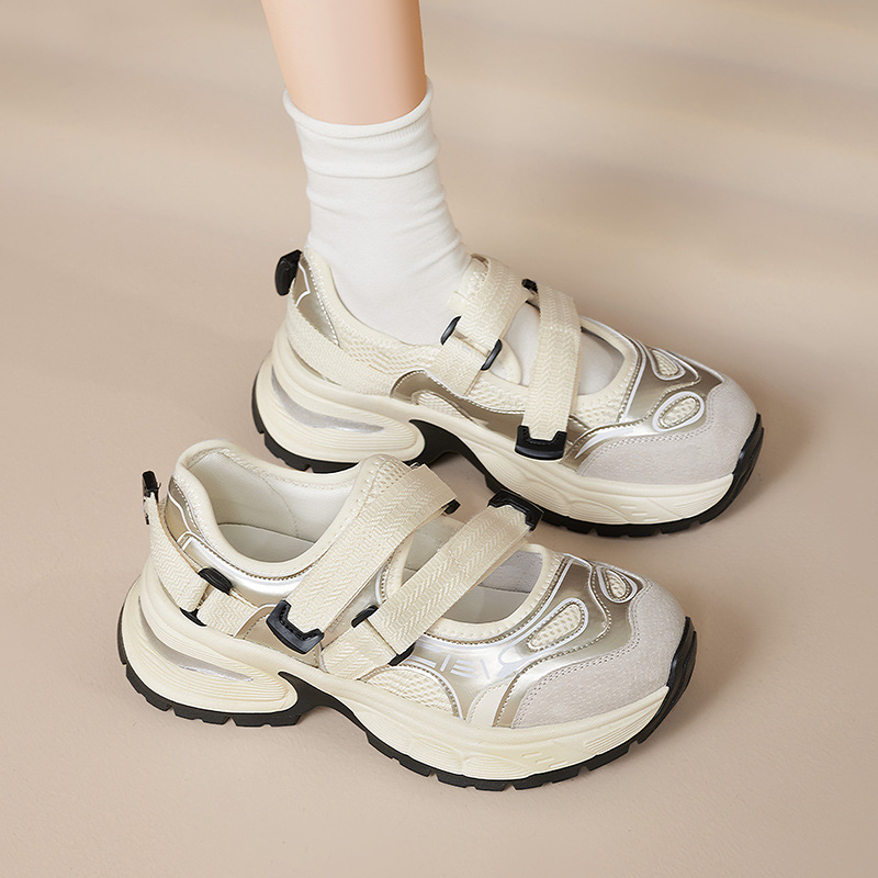 Augu Shi Deng Old Dad sandalias para mujeres 2026 nuevo estilo de primavera con base gruesa alta sandalias deportivas casuales delgadas