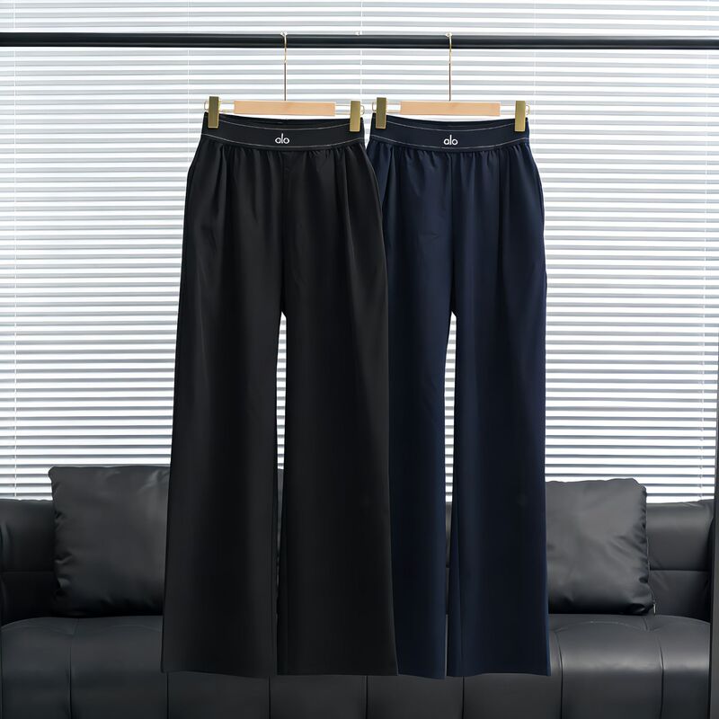 Cross-Border Alo Casual Magic Pants, Sports Quick-Dry Pants, Reflective Thin Loose Straight-Leg Yoga Pants, Elastic Wide-Leg Pants Cross-Border Alo Casual Magic Pants, Sports Quick-Dry Pants, Reflective Thin Loose Straight-Leg Yoga Pants, Elastic Wide-Leg Pants