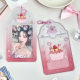 Muxinn Cool Summer Pvc Gradient Card Holder Bus Card Holder Meal Card 3inch Small Card Fan Can Hold Hard Card Holder Bag