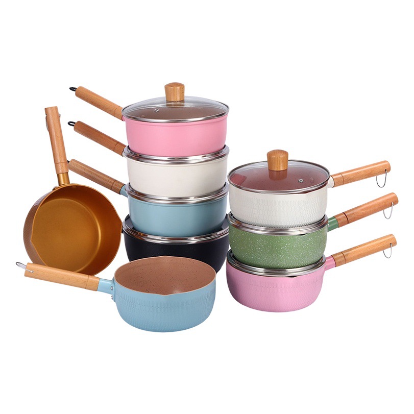 Medical Stone Milk Pot Non-Stick Pot Thickeneded Household Snow Pan Baby Food Supplement Pot Hot Milk Small Pot Instant Noodles Steaming and Stewing