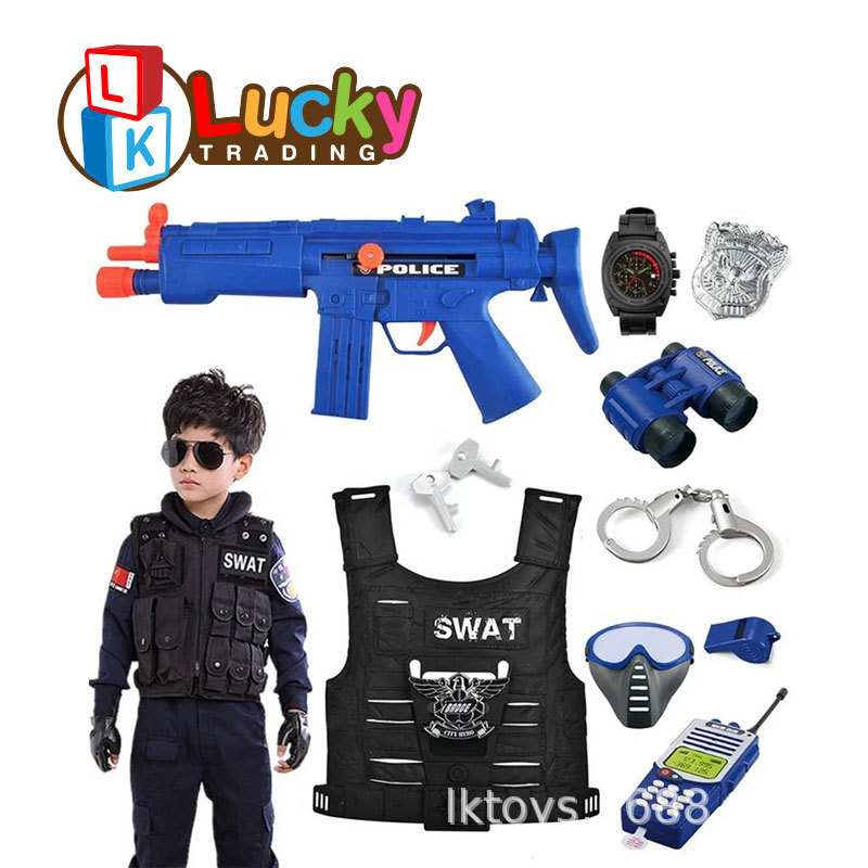 Cross Border Children Role Play Toy Outdoor Police Game Equipment Police Combination suit
