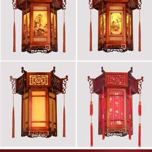 中式中国风实木六角宫灯阳台红灯笼吊灯寺庙祠堂仿古建筑门头户外-阿里巴巴