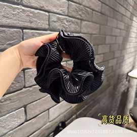 褶皱木耳边头花大肠发圈网红品质新款丸子头头绳女扎头发头圈0614