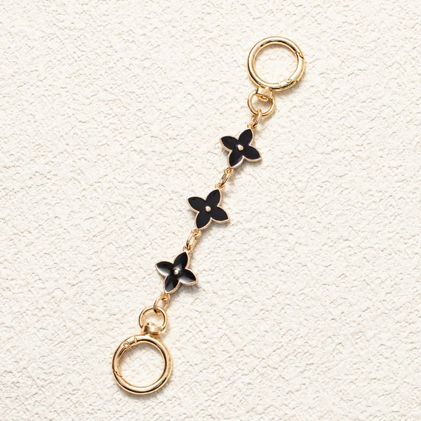 Black round style with three small flowers 17.5cm
