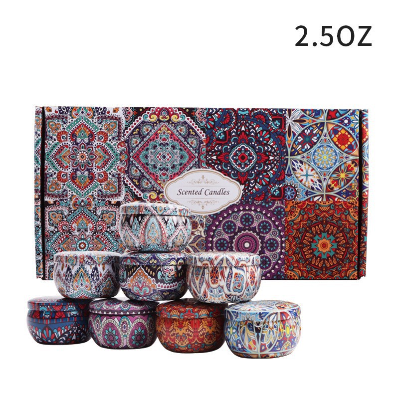 Set de Velas Aromáticas en Caja de Regalo de Cera de Soja, Calmante, para Toda la Familia