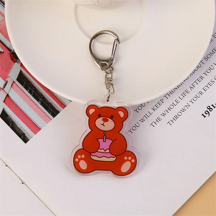Insアニメかわいい熊動物アクリルキーホルダー卸売り学生カバン掛けアクセサリープレゼント|undefined