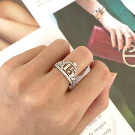 南美洲西班牙语种15岁成人礼s925纯银戒指女生日聚会手饰品银首饰