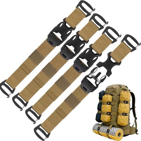 Cross-border outdoor luggage strap, adjustable buckle-style camping travel gear, fixed packing strap, tactical strap