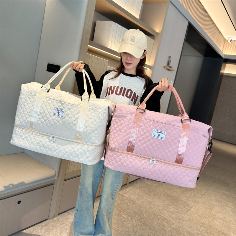 Bolsa de viaje coreana de gran capacidad bordada de diamante, bolsa de espera, bolsa de almacenamiento de hombro, bolsa de yoga para niños y madres.