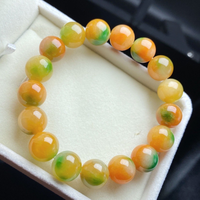Vòng tay ngọc bích tự nhiên Miến Điện hạt tròn 12mm phong thủy chi tiết 4
