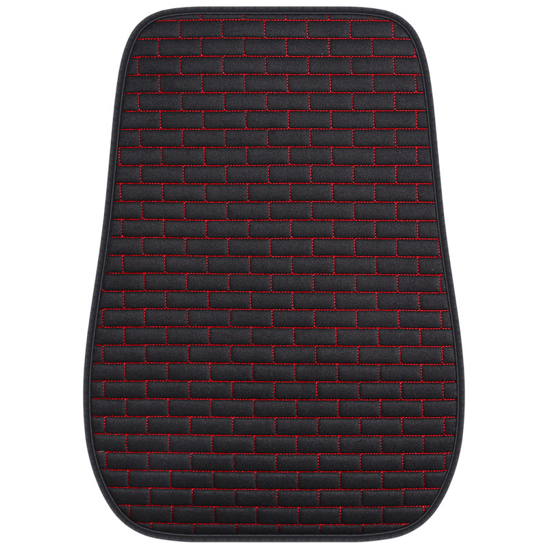 Seat Cushion Set: Universal Seat cushion, seat cover - brick-linen-single-backrest-black-red-line