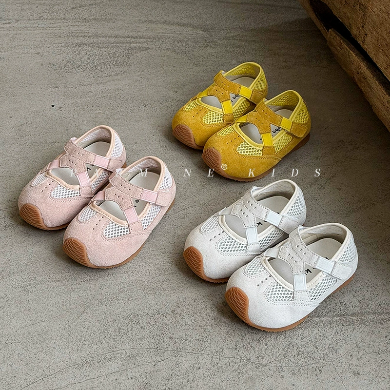 Кожаные детские ботинки детские повседневные сетчатые кроссовки летние новые мужские и женские детские дикие сандалии