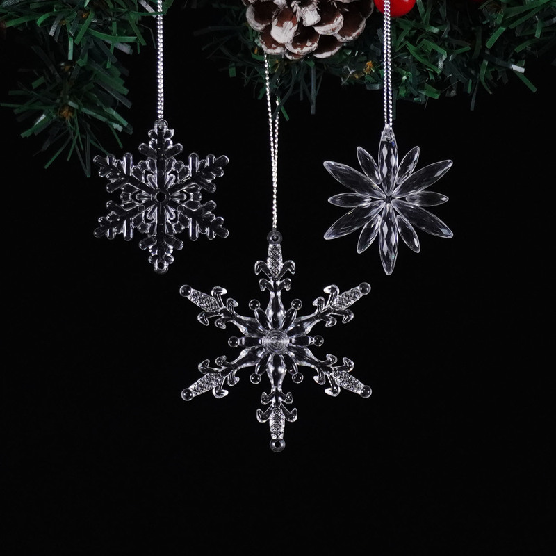 アクリルアイスクリスタルクリスマススノーフレーク装飾ペンダントクリスマスツリー装飾スノーフレーククリスマススノーフレークペンダント|undefined