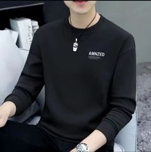 男士春季2025新款春秋季圆领男装卫衣潮流百搭内搭休闲长袖打底衫