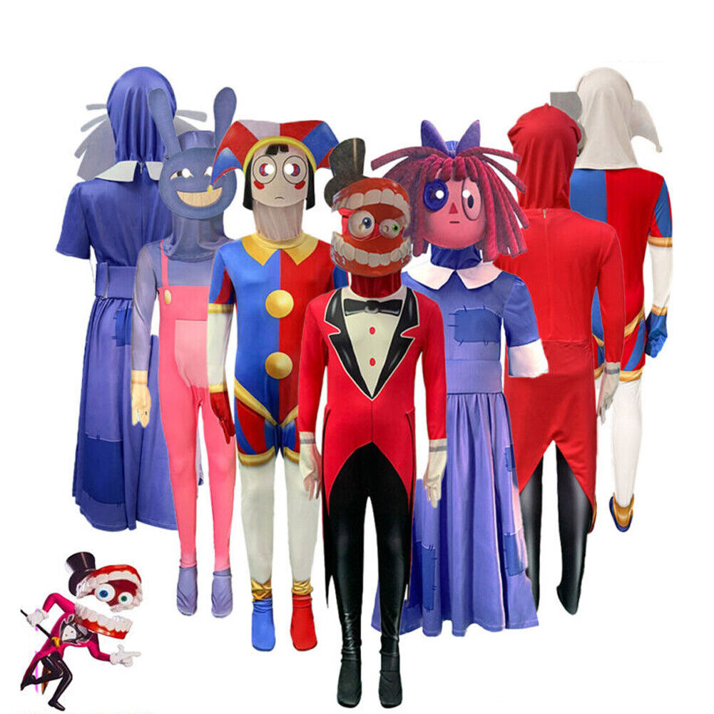 萬聖節兒童節神奇數字馬戲團cos緊身連體衣Pomni舞台表演服帕姆尼