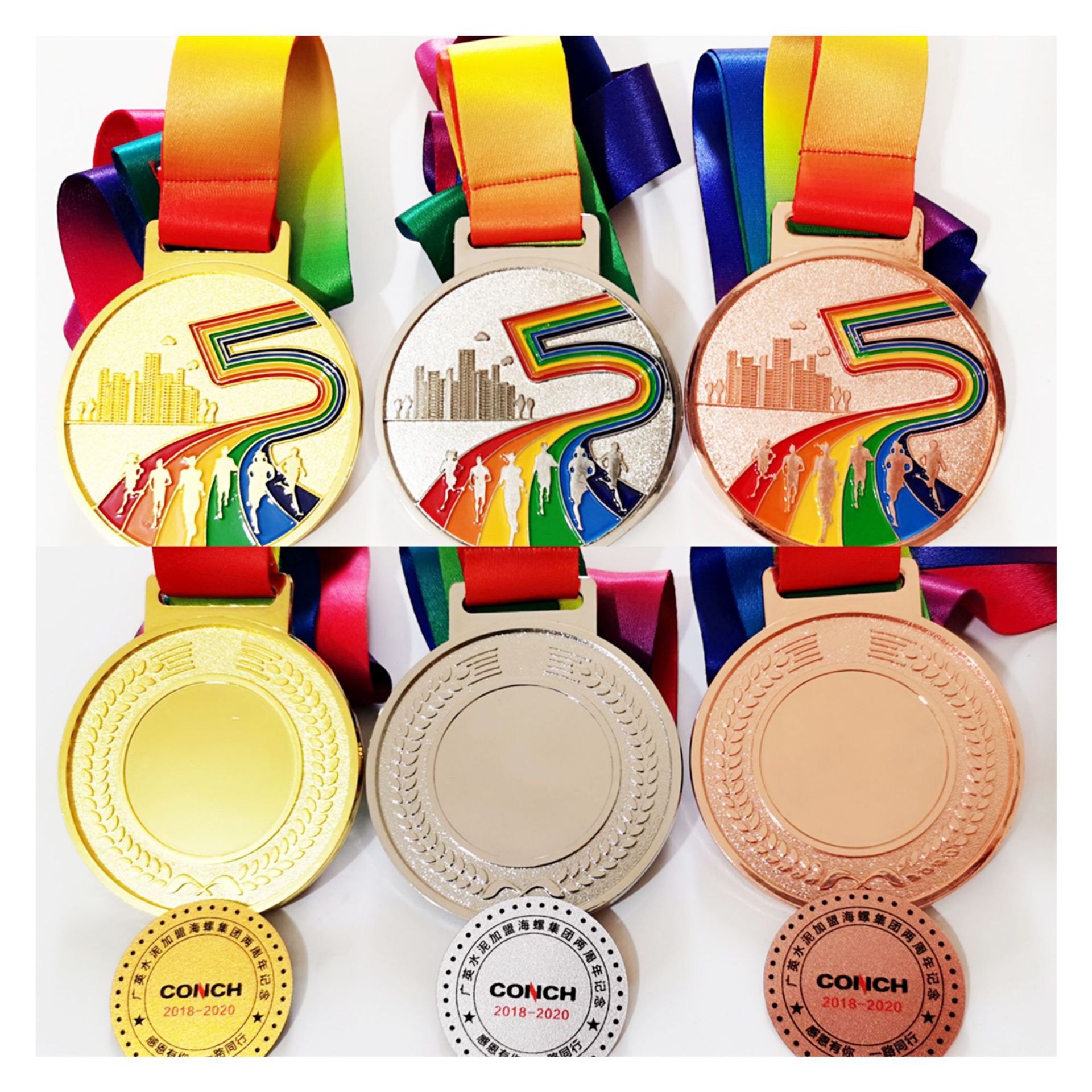 Medalla en stock al por mayor de metal pintura medalla conmemorativa personalizada actividad publicidad medalla pintura competencia medalla de oro