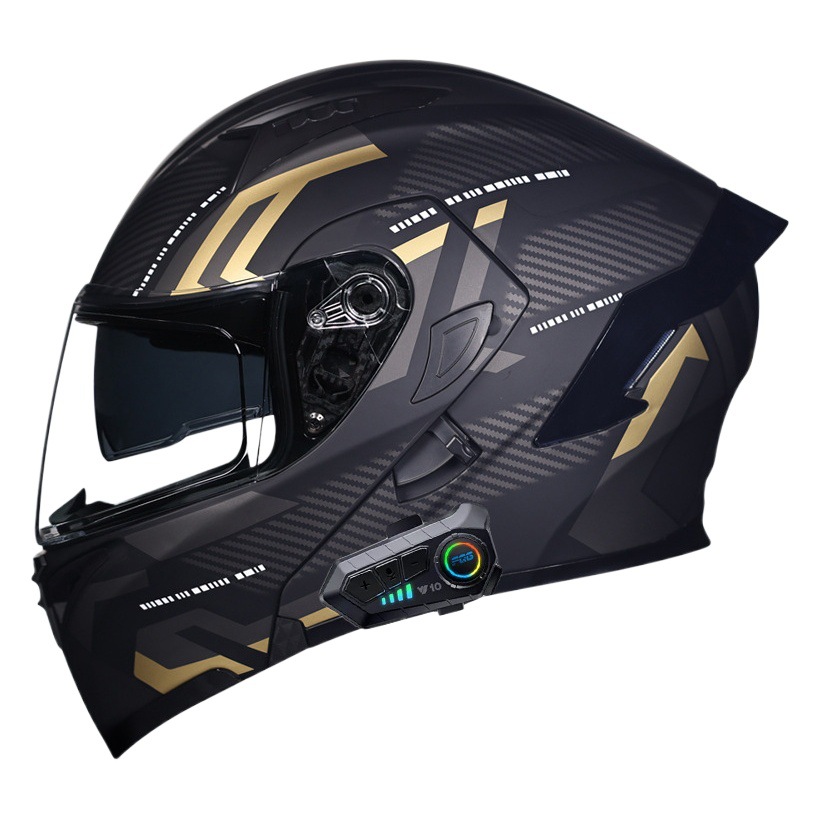 Orz hombres y mujeres de la motocicleta eléctrica casco personalidad Bluetooth casco completo batería coche motocicleta Four Seasons invierno cálido casco