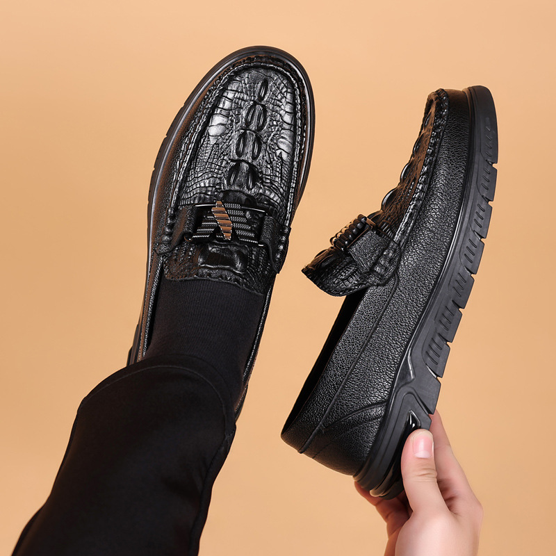 Primavera de piel de cordero nuevos zapatos casuales de cuero para hombres zapatos de conducción de cuero grueso zapatos de conducción de hombres zapatos de soja transpirables zapatos de hombre