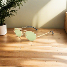 欧美跨境复古双梁墨镜小框遮阳太阳镜男高级感墨镜女开车遮阳眼镜