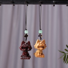 崖柏木刻创意木云南瓦猫挂件文创瓦猫工艺品可爱小猫景区礼品