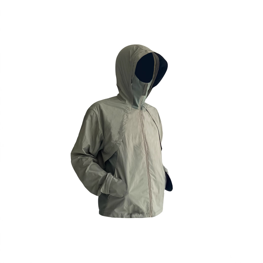 Silk summer shiffon sun protection clothing with hood, thin travel quick dry jacket, UV protection 3